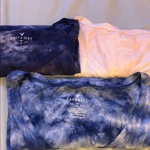 three american eagle soft t shirts